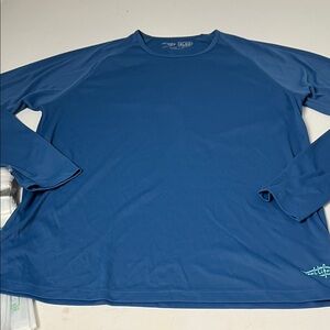 Reel Life XL Long Sleeve Blue Athletic Outdoor Fishing Graphic T